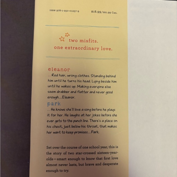 Eleanor and Park hardcover book - Picture 3 of 3